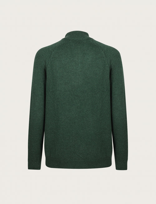 Cardigan full zip in lambswool |Colore:Verde inglese
