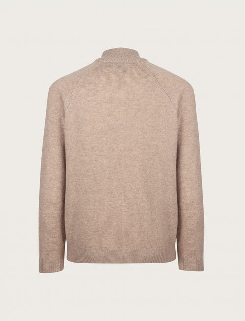 Cardigan full zip in lambswool |Colore:Beige