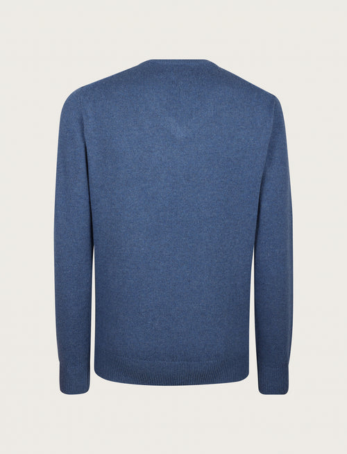 Maglia a scollo a v in lambswool |Colore:Azzurro