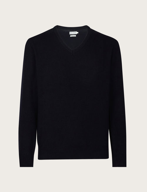 Maglia a scollo a v in lambswool |Colore:Blu