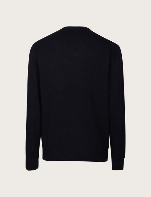 Maglia a scollo a v in lambswool |Colore:Blu