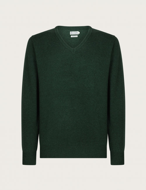 Maglia a scollo a v in lambswool |Colore:Verde inglese
