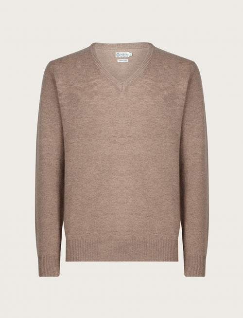 Maglia a scollo a v in lambswool |Colore:Beige