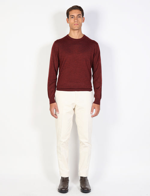 Maglia girocollo in cashmere |Colore:Bordo