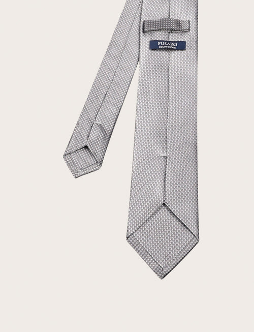 Cravatta in seta dobby con texture geometrica luigi fusaro