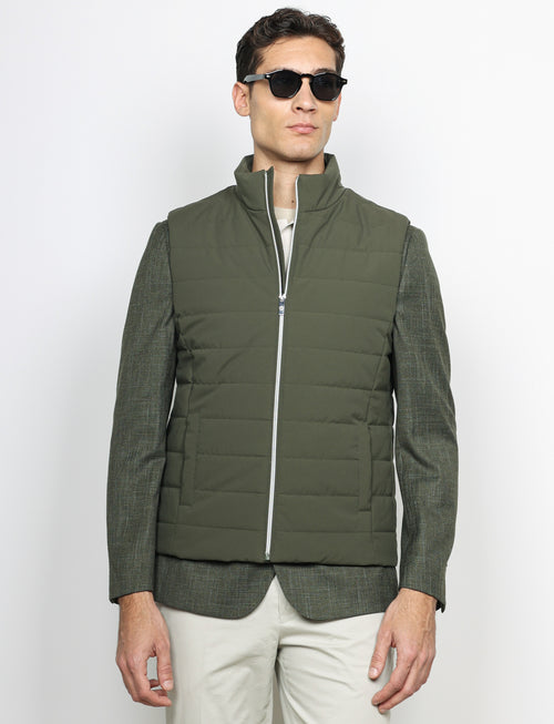 Gilet trapuntato tecnico |Colore:Verde