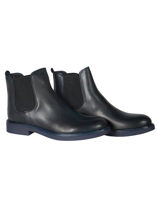 Stivaletto Chelsea in pelle con fondo in gomma |Colore:Blu