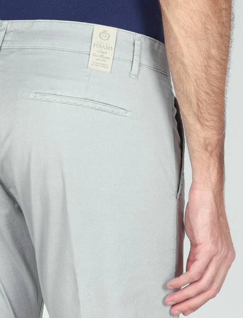 Pantaloni in gabardine di cotone stretch |Colore:Grigio
