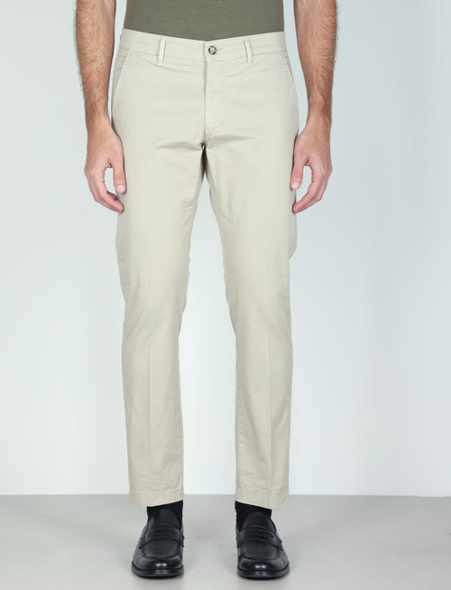 Pantaloni in gabardine di cotone stretch |Colore:Sabbia