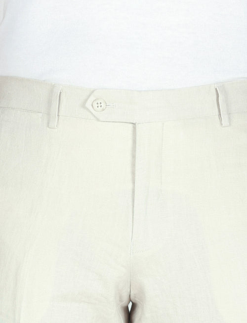 Pantaloni in 100% lino tinta unita luigi fusaro