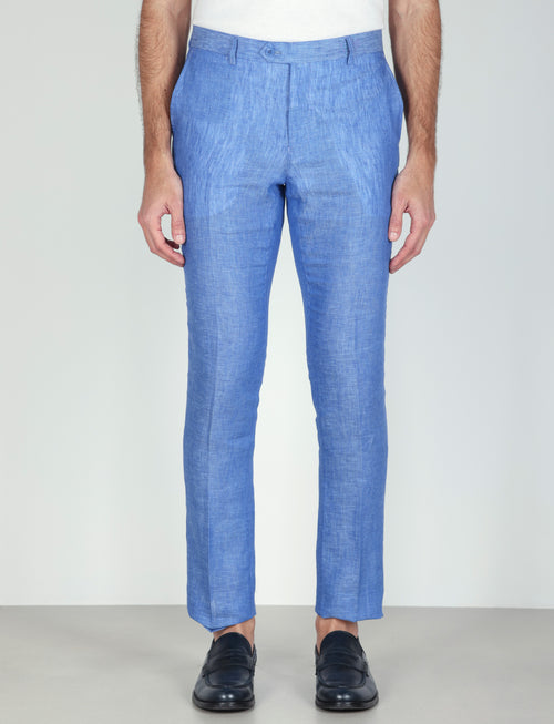 Pantaloni in lino mélange_Luigi Fusaro
