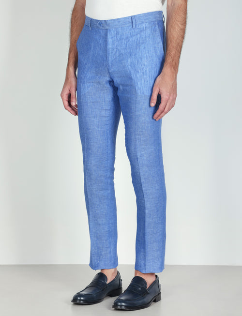 Pantaloni in lino mélange_Luigi Fusaro
