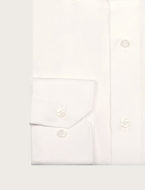 Camicia bianca in cotone dobby elegante luigi fusaro