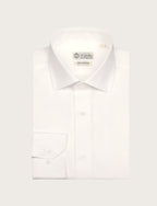 Camicia bianca in cotone dobby elegante luigi fusaro