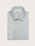 Camicia in cotone a righe sottili bicolore_Luigi Fusaro
