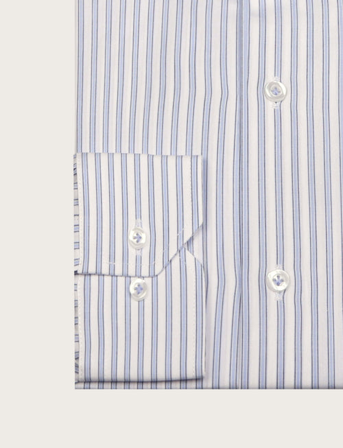 Camicia in cotone a righe medie bicolore_Luigi Fusaro