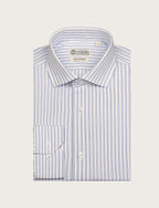Camicia in cotone a righe medie bicolore_Luigi Fusaro