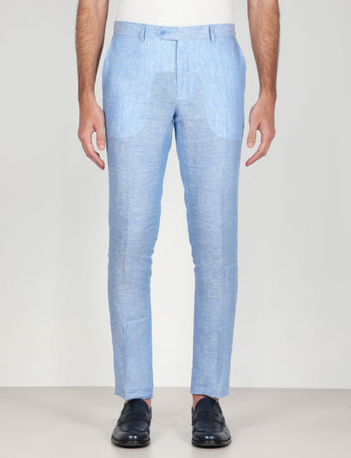 Pantaloni in lino mélange_Luigi Fusaro