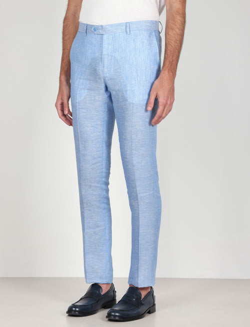 Pantaloni in lino mélange_Luigi Fusaro