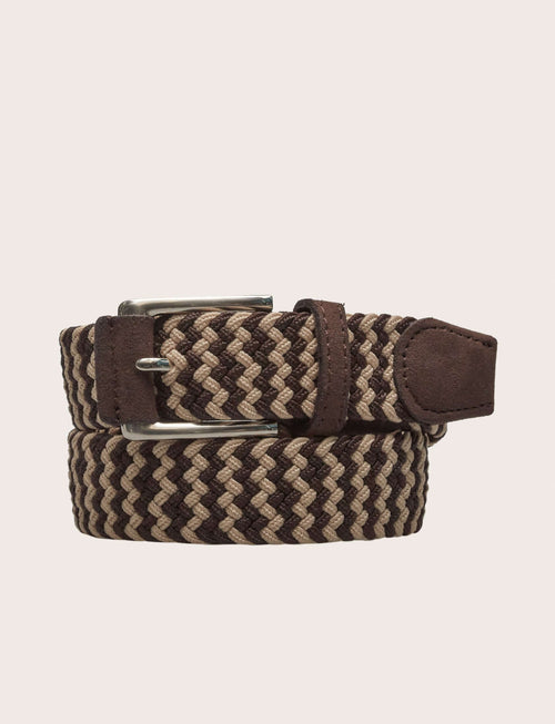 Cintura elasticizzata intrecciata bicolore_Luigi Fusaro