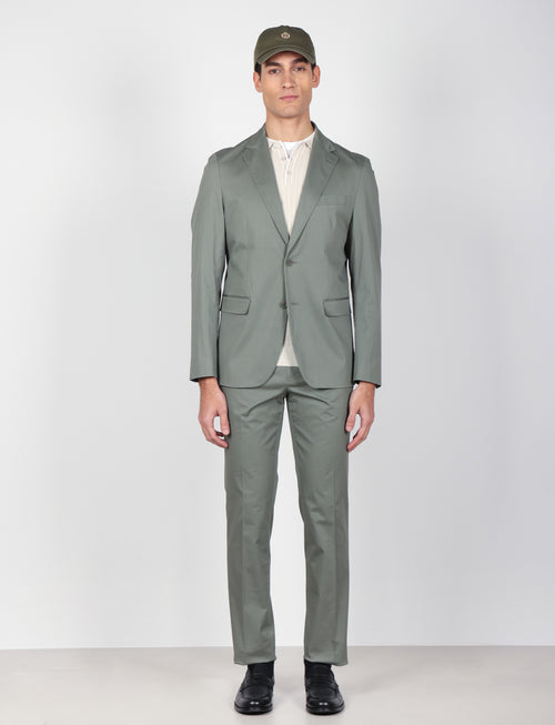 Giacca tinta unita in cotone stretch |Colore:Verde