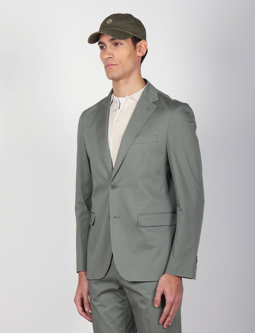 Giacca tinta unita in cotone stretch |Colore:Verde