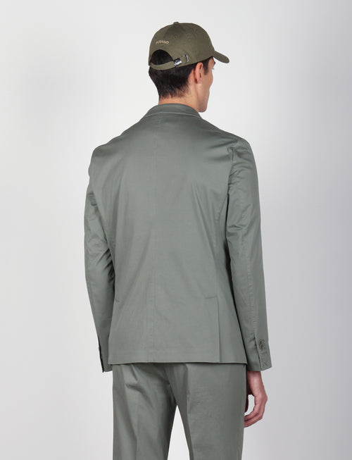 Giacca tinta unita in cotone stretch |Colore:Verde