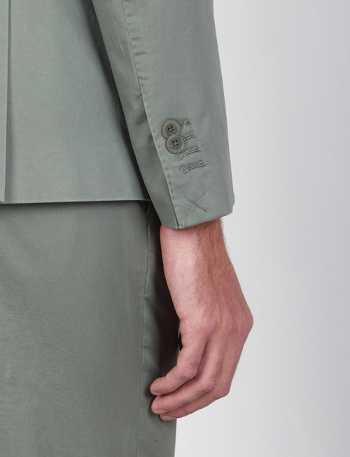 Giacca tinta unita in cotone stretch |Colore:Verde
