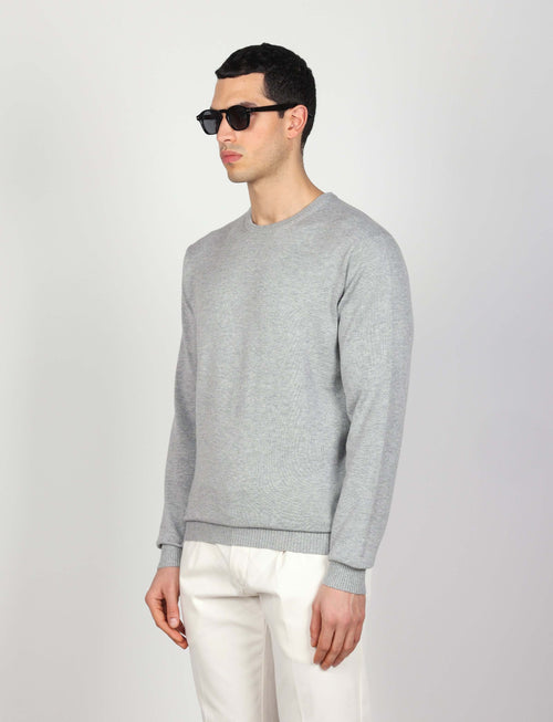 Maglia girocollo in cotone a maniche lunghe luigi fusaro