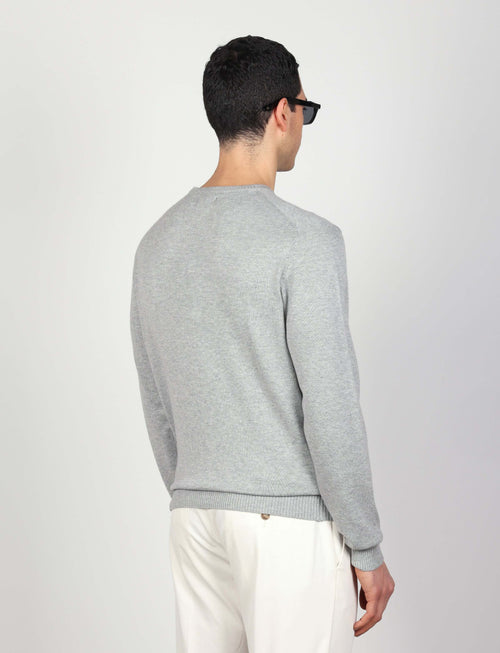 Maglia girocollo in cotone a maniche lunghe luigi fusaro