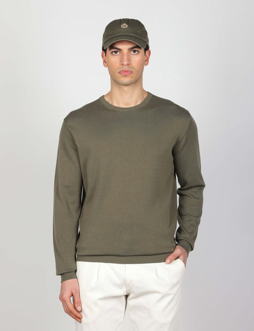 Maglia girocollo in cotone a maniche lunghe luigi fusaro