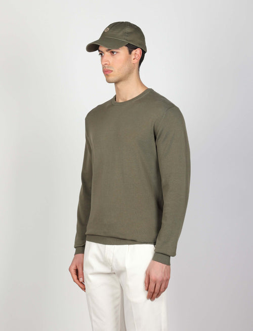 Maglia girocollo in cotone a maniche lunghe luigi fusaro