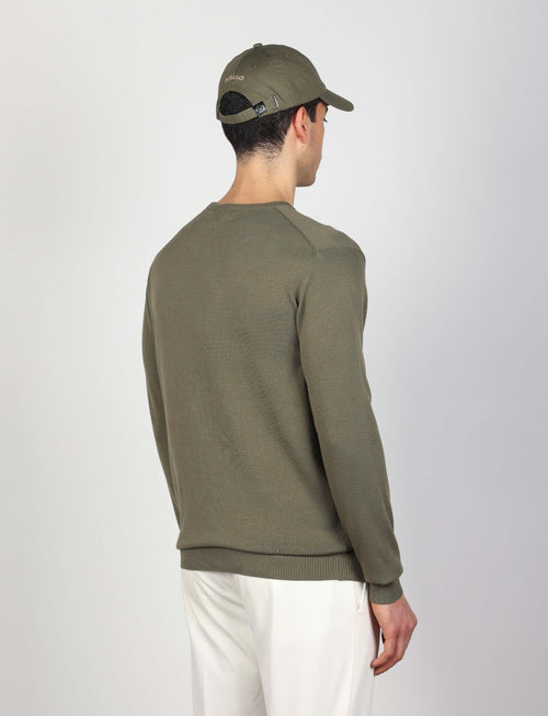 Maglia girocollo in cotone a maniche lunghe luigi fusaro