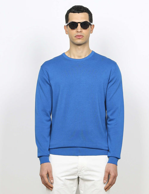 Maglia girocollo in cotone a maniche lunghe luigi fusaro