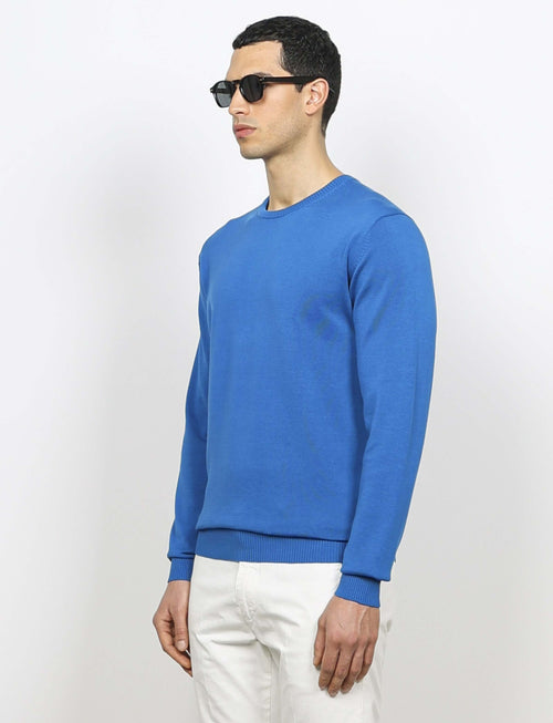 Maglia girocollo in cotone a maniche lunghe luigi fusaro