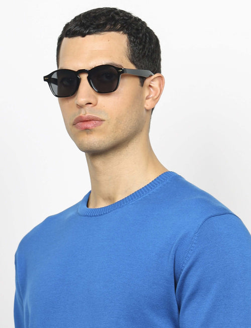 Maglia girocollo in cotone a maniche lunghe luigi fusaro