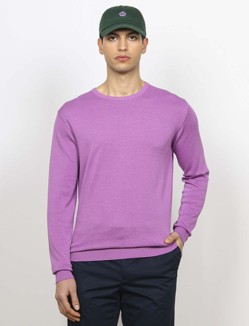 Maglia girocollo in cotone a maniche lunghe luigi fusaro