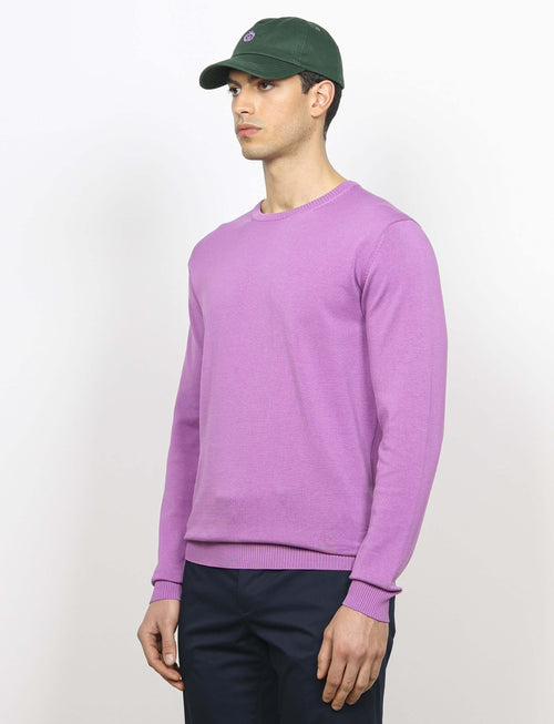Maglia girocollo in cotone a maniche lunghe luigi fusaro