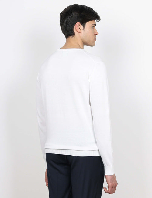 Maglia girocollo in cotone a maniche lunghe luigi fusaro