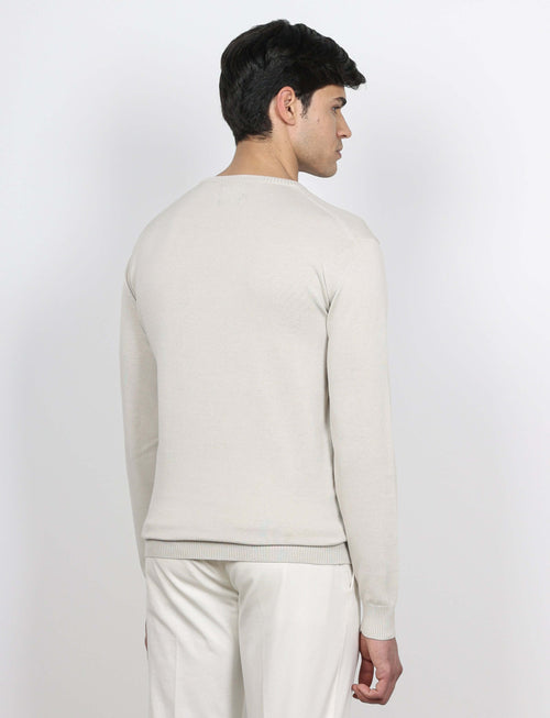 Maglia girocollo in cotone a maniche lunghe luigi fusaro