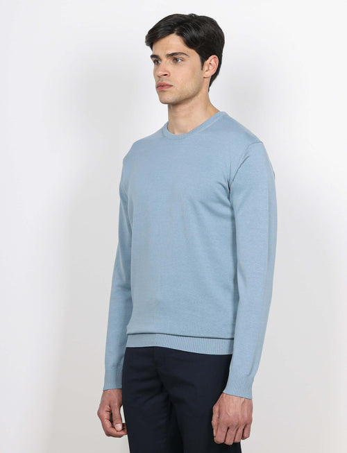 Maglia girocollo in cotone a maniche lunghe luigi fusaro