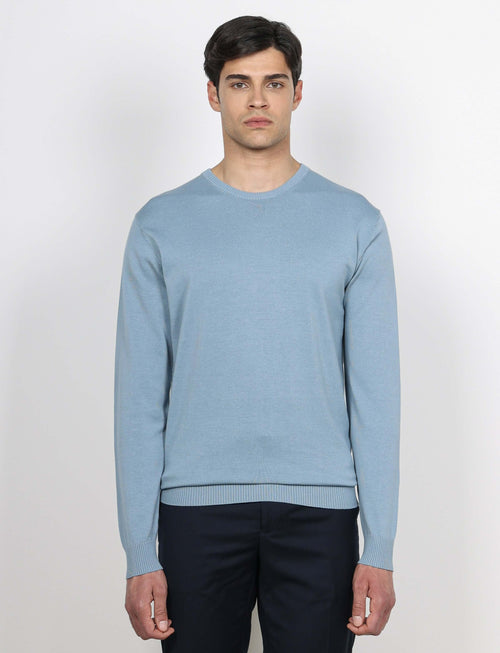 Maglia girocollo in cotone a maniche lunghe luigi fusaro