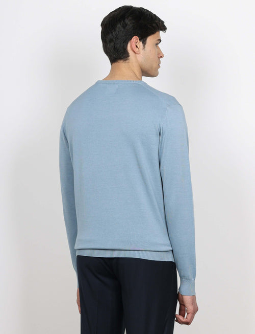 Maglia girocollo in cotone a maniche lunghe luigi fusaro