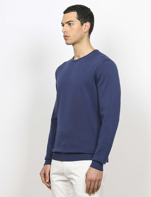 Maglia girocollo in cotone a maniche lunghe luigi fusaro