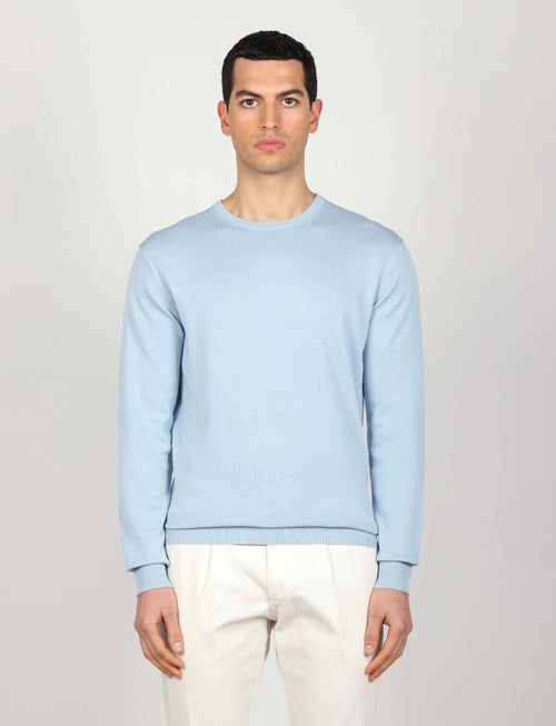 Maglia girocollo in cotone a maniche lunghe luigi fusaro