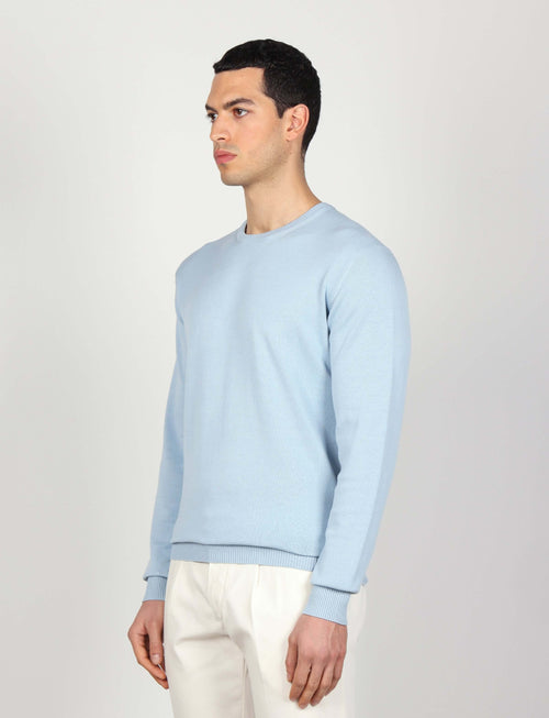 Maglia girocollo in cotone a maniche lunghe luigi fusaro