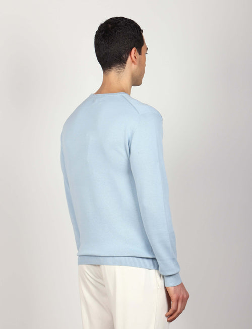 Maglia girocollo in cotone a maniche lunghe luigi fusaro