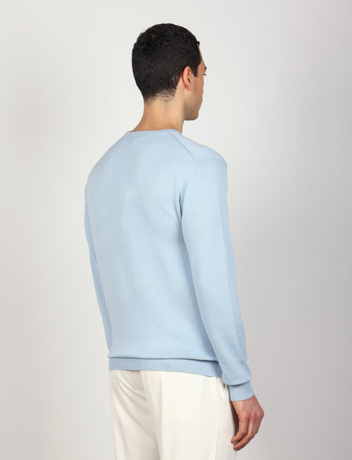 Maglia girocollo in cotone a maniche lunghe_Luigi Fusaro