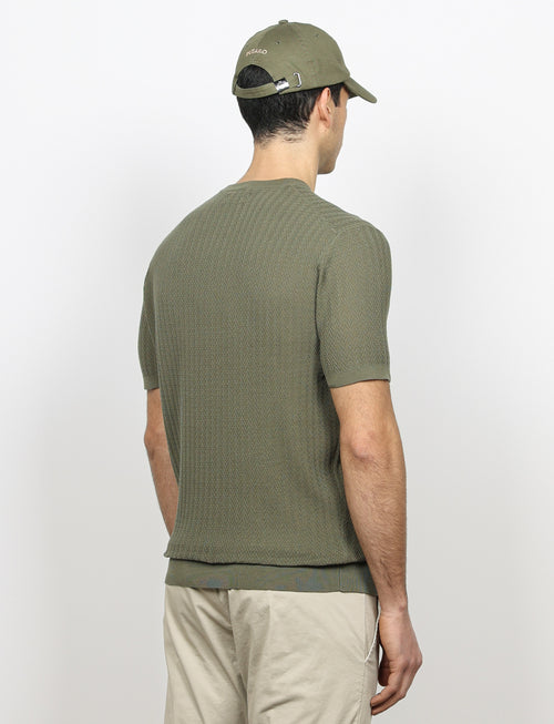 T shirt in cotone lavorazione spigata