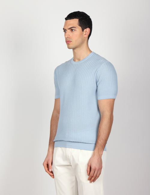 T shirt in cotone lavorazione spigata